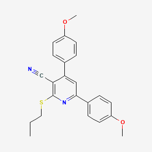 molecular formula C23H22N2O2S B4664842 4,6-bis(4-methoxyphenyl)-2-(propylthio)nicotinonitrile 