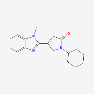 molecular formula C18H23N3O B4664850 1-cyclohexyl-4-(1-methyl-1H-benzimidazol-2-yl)-2-pyrrolidinone 