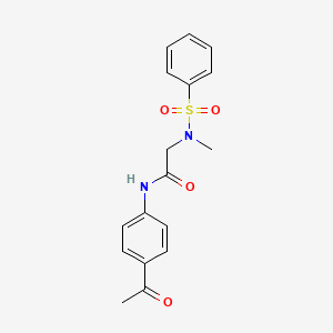 molecular formula C17H18N2O4S B4664909 N~1~-(4-acetylphenyl)-N~2~-methyl-N~2~-(phenylsulfonyl)glycinamide 