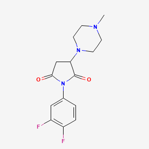 molecular formula C15H17F2N3O2 B4664922 1-(3,4-difluorophenyl)-3-(4-methyl-1-piperazinyl)-2,5-pyrrolidinedione 