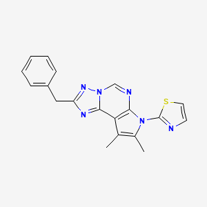 molecular formula C19H16N6S B4664947 2-benzyl-8,9-dimethyl-7-(1,3-thiazol-2-yl)-7H-pyrrolo[3,2-e][1,2,4]triazolo[1,5-c]pyrimidine 