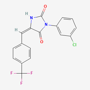 molecular formula C17H10ClF3N2O2 B4664988 3-(3-chlorophenyl)-5-[4-(trifluoromethyl)benzylidene]-2,4-imidazolidinedione 