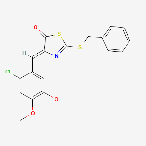 molecular formula C19H16ClNO3S2 B4664998 2-(benzylthio)-4-(2-chloro-4,5-dimethoxybenzylidene)-1,3-thiazol-5(4H)-one 