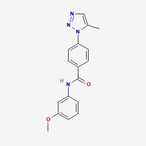 molecular formula C17H16N4O2 B4665045 N-(3-methoxyphenyl)-4-(5-methyl-1H-1,2,3-triazol-1-yl)benzamide 