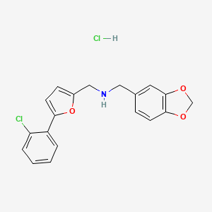 molecular formula C19H17Cl2NO3 B4665055 (1,3-benzodioxol-5-ylmethyl){[5-(2-chlorophenyl)-2-furyl]methyl}amine hydrochloride 
