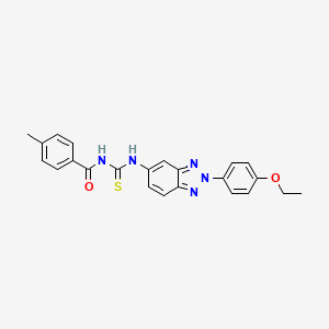 molecular formula C23H21N5O2S B4665057 N-({[2-(4-ethoxyphenyl)-2H-1,2,3-benzotriazol-5-yl]amino}carbonothioyl)-4-methylbenzamide 