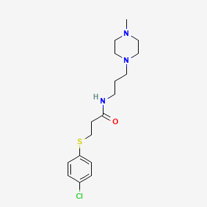molecular formula C17H26ClN3OS B4665088 3-[(4-chlorophenyl)thio]-N-[3-(4-methyl-1-piperazinyl)propyl]propanamide 