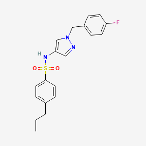molecular formula C19H20FN3O2S B4665090 N-[1-(4-fluorobenzyl)-1H-pyrazol-4-yl]-4-propylbenzenesulfonamide 