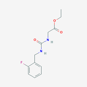 molecular formula C12H15FN2O3 B4665092 ethyl N-{[(2-fluorobenzyl)amino]carbonyl}glycinate 