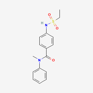 molecular formula C16H18N2O3S B4665097 4-[(ethylsulfonyl)amino]-N-methyl-N-phenylbenzamide 