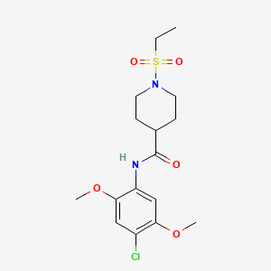 molecular formula C16H23ClN2O5S B4665098 N-(4-chloro-2,5-dimethoxyphenyl)-1-(ethylsulfonyl)-4-piperidinecarboxamide 