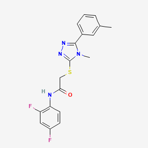 molecular formula C18H16F2N4OS B4665102 N-(2,4-difluorophenyl)-2-{[4-methyl-5-(3-methylphenyl)-4H-1,2,4-triazol-3-yl]thio}acetamide 