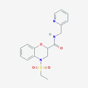 4-(ethylsulfonyl)-N-(2-pyridinylmethyl)-3,4-dihydro-2H-1,4-benzoxazine-2-carboxamide