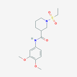 molecular formula C16H24N2O5S B4665132 N-(3,4-dimethoxyphenyl)-1-(ethylsulfonyl)-3-piperidinecarboxamide 