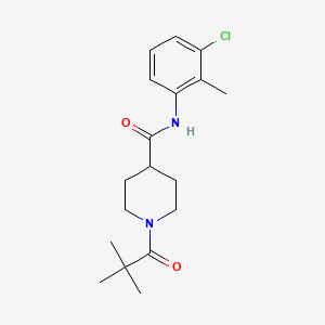 molecular formula C18H25ClN2O2 B4665139 N-(3-chloro-2-methylphenyl)-1-(2,2-dimethylpropanoyl)-4-piperidinecarboxamide 