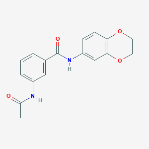 molecular formula C17H16N2O4 B4665149 3-(acetylamino)-N-(2,3-dihydro-1,4-benzodioxin-6-yl)benzamide 