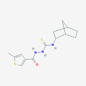 molecular formula C14H19N3OS2 B4665152 N-bicyclo[2.2.1]hept-2-yl-2-[(5-methyl-3-thienyl)carbonyl]hydrazinecarbothioamide 