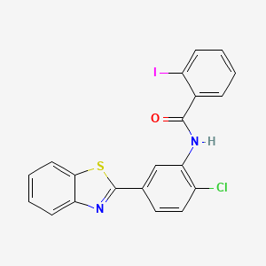 molecular formula C20H12ClIN2OS B4665161 N-[5-(1,3-benzothiazol-2-yl)-2-chlorophenyl]-2-iodobenzamide 