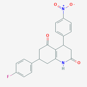 molecular formula C21H17FN2O4 B4665166 7-(4-fluorophenyl)-4-(4-nitrophenyl)-4,6,7,8-tetrahydro-2,5(1H,3H)-quinolinedione 