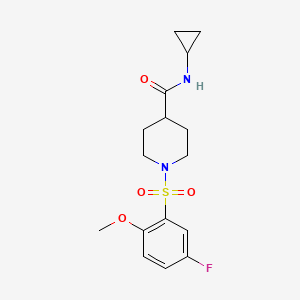 molecular formula C16H21FN2O4S B4665179 N-cyclopropyl-1-[(5-fluoro-2-methoxyphenyl)sulfonyl]-4-piperidinecarboxamide 