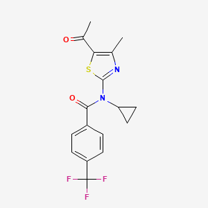 N-(5-acetyl-4-methyl-1,3-thiazol-2-yl)-N-cyclopropyl-4-(trifluoromethyl)benzamide