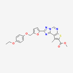 molecular formula C23H20N4O5S B4665198 methyl 2-{5-[(4-ethoxyphenoxy)methyl]-2-furyl}-9-methylthieno[3,2-e][1,2,4]triazolo[1,5-c]pyrimidine-8-carboxylate 