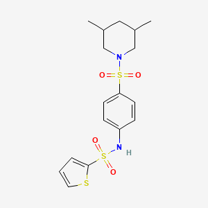 molecular formula C17H22N2O4S3 B4665212 N-{4-[(3,5-dimethyl-1-piperidinyl)sulfonyl]phenyl}-2-thiophenesulfonamide 