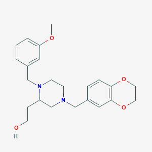 2-[4-(2,3-dihydro-1,4-benzodioxin-6-ylmethyl)-1-(3-methoxybenzyl)-2-piperazinyl]ethanol