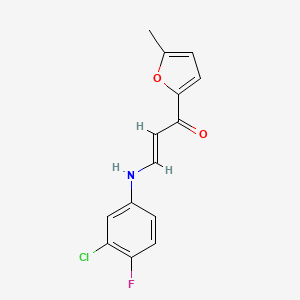 3-[(3-chloro-4-fluorophenyl)amino]-1-(5-methyl-2-furyl)-2-propen-1-one