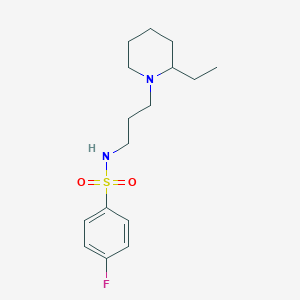 molecular formula C16H25FN2O2S B4665280 N-[3-(2-ethyl-1-piperidinyl)propyl]-4-fluorobenzenesulfonamide 