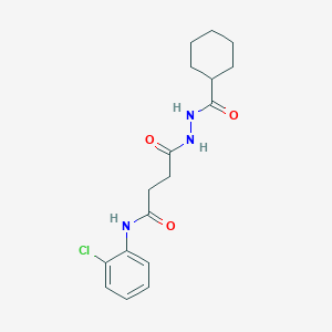 molecular formula C17H22ClN3O3 B466529 N-(2-chlorophenyl)-4-[2-(cyclohexylcarbonyl)hydrazino]-4-oxobutanamide CAS No. 458555-49-2
