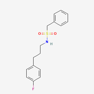 molecular formula C16H18FNO2S B4665293 N-[3-(4-fluorophenyl)propyl]-1-phenylmethanesulfonamide 