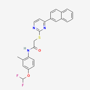 molecular formula C24H19F2N3O2S B4665335 N-[4-(difluoromethoxy)-2-methylphenyl]-2-{[4-(2-naphthyl)-2-pyrimidinyl]thio}acetamide 