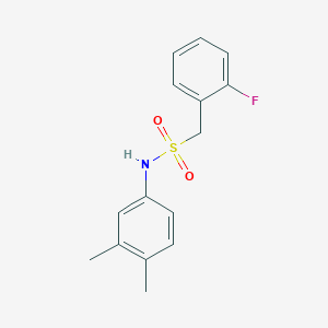 molecular formula C15H16FNO2S B4665352 N-(3,4-dimethylphenyl)-1-(2-fluorophenyl)methanesulfonamide 