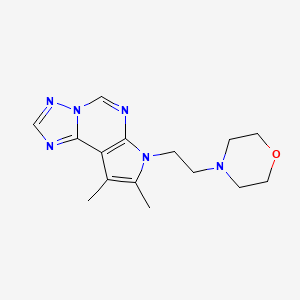 molecular formula C15H20N6O B4665356 8,9-dimethyl-7-[2-(4-morpholinyl)ethyl]-7H-pyrrolo[3,2-e][1,2,4]triazolo[1,5-c]pyrimidine 