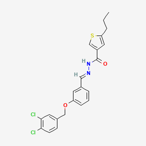 molecular formula C22H20Cl2N2O2S B4665367 N'-{3-[(3,4-dichlorobenzyl)oxy]benzylidene}-5-propyl-3-thiophenecarbohydrazide 