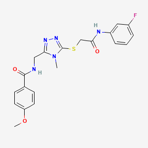 N-{[5-({2-[(3-fluorophenyl)amino]-2-oxoethyl}thio)-4-methyl-4H-1,2,4-triazol-3-yl]methyl}-4-methoxybenzamide