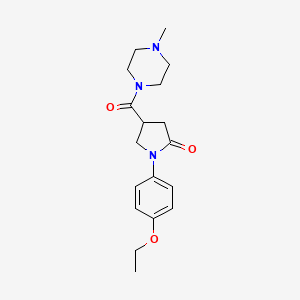 molecular formula C18H25N3O3 B4665395 1-(4-ethoxyphenyl)-4-[(4-methyl-1-piperazinyl)carbonyl]-2-pyrrolidinone 