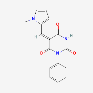 molecular formula C16H13N3O3 B4665407 5-[(1-methyl-1H-pyrrol-2-yl)methylene]-1-phenyl-2,4,6(1H,3H,5H)-pyrimidinetrione 