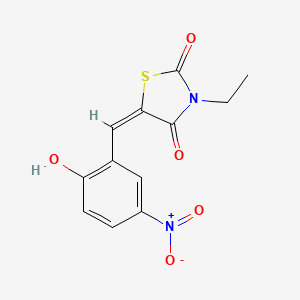molecular formula C12H10N2O5S B4665411 3-ethyl-5-(2-hydroxy-5-nitrobenzylidene)-1,3-thiazolidine-2,4-dione 
