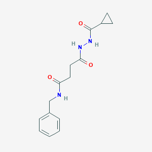 molecular formula C15H19N3O3 B466543 N-benzyl-4-[2-(cyclopropylcarbonyl)hydrazino]-4-oxobutanamide CAS No. 458554-92-2
