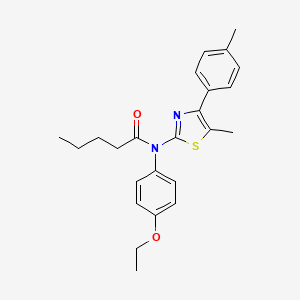 molecular formula C24H28N2O2S B4665433 N-(4-ethoxyphenyl)-N-[5-methyl-4-(4-methylphenyl)-1,3-thiazol-2-yl]pentanamide 