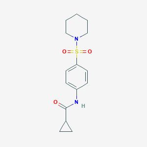 molecular formula C15H20N2O3S B466544 N-(4-piperidin-1-ylsulfonylphenyl)cyclopropanecarboxamide CAS No. 433946-97-5