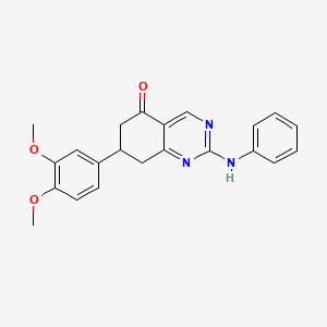 molecular formula C22H21N3O3 B4665444 2-anilino-7-(3,4-dimethoxyphenyl)-7,8-dihydro-5(6H)-quinazolinone 