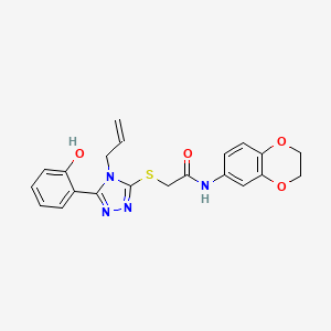 molecular formula C21H20N4O4S B4665445 2-{[4-allyl-5-(2-hydroxyphenyl)-4H-1,2,4-triazol-3-yl]thio}-N-(2,3-dihydro-1,4-benzodioxin-6-yl)acetamide 