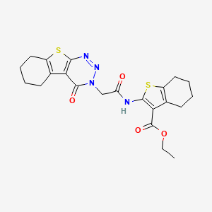 molecular formula C22H24N4O4S2 B4665469 ethyl 2-{[(4-oxo-5,6,7,8-tetrahydro[1]benzothieno[2,3-d][1,2,3]triazin-3(4H)-yl)acetyl]amino}-4,5,6,7-tetrahydro-1-benzothiophene-3-carboxylate 