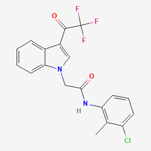 molecular formula C19H14ClF3N2O2 B4665478 N-(3-chloro-2-methylphenyl)-2-[3-(trifluoroacetyl)-1H-indol-1-yl]acetamide 