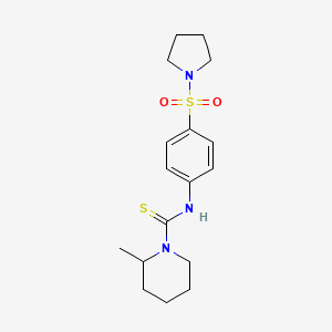 molecular formula C17H25N3O2S2 B4665494 2-methyl-N-[4-(1-pyrrolidinylsulfonyl)phenyl]-1-piperidinecarbothioamide 