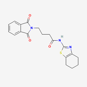 molecular formula C19H19N3O3S B4665501 4-(1,3-dioxo-1,3-dihydro-2H-isoindol-2-yl)-N-(4,5,6,7-tetrahydro-1,3-benzothiazol-2-yl)butanamide 