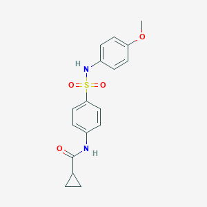molecular formula C17H18N2O4S B466551 N-[4-[(4-methoxyphenyl)sulfamoyl]phenyl]cyclopropanecarboxamide CAS No. 433704-90-6